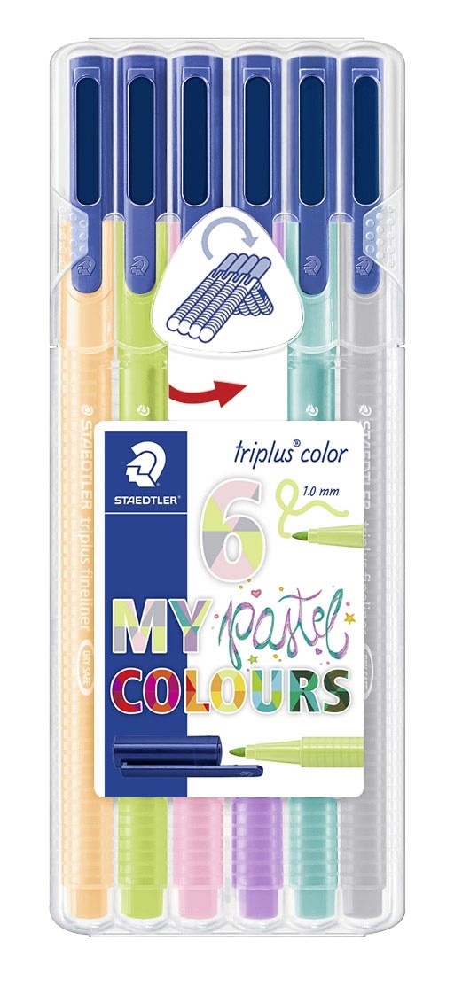 Staedtler Fiberpen Triplus Color 1,0mm Pastel set (6)