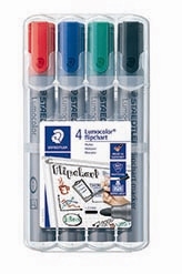 Staedtler Marker Lumocolor flipchart, rond, 2mm, assortiment (4 stuks)