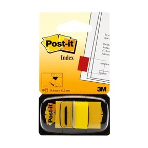 3M Post-it Index tabs 25,4 x 43,2 mm, geel