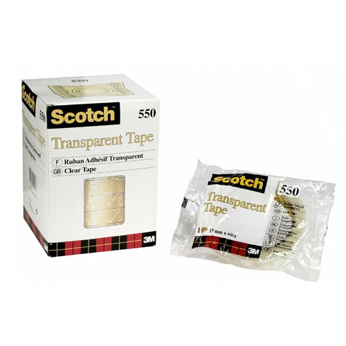 3M Tape Scotch 550 12mmx66m flowpack clear