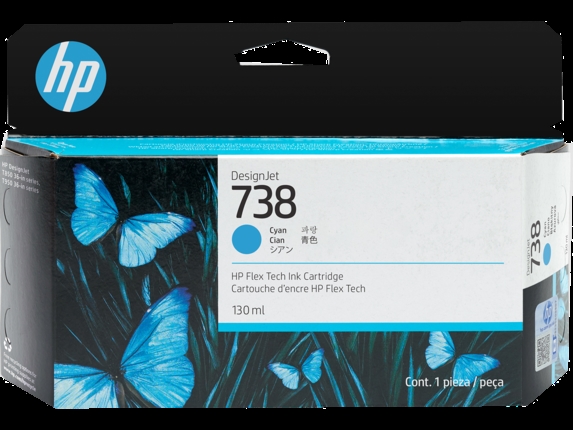 HP 738 130-ml Cyaan DesignJet Inktcartridge