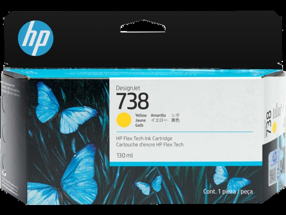 HP 738 130-ml Gele DesignJet Inktcartridge