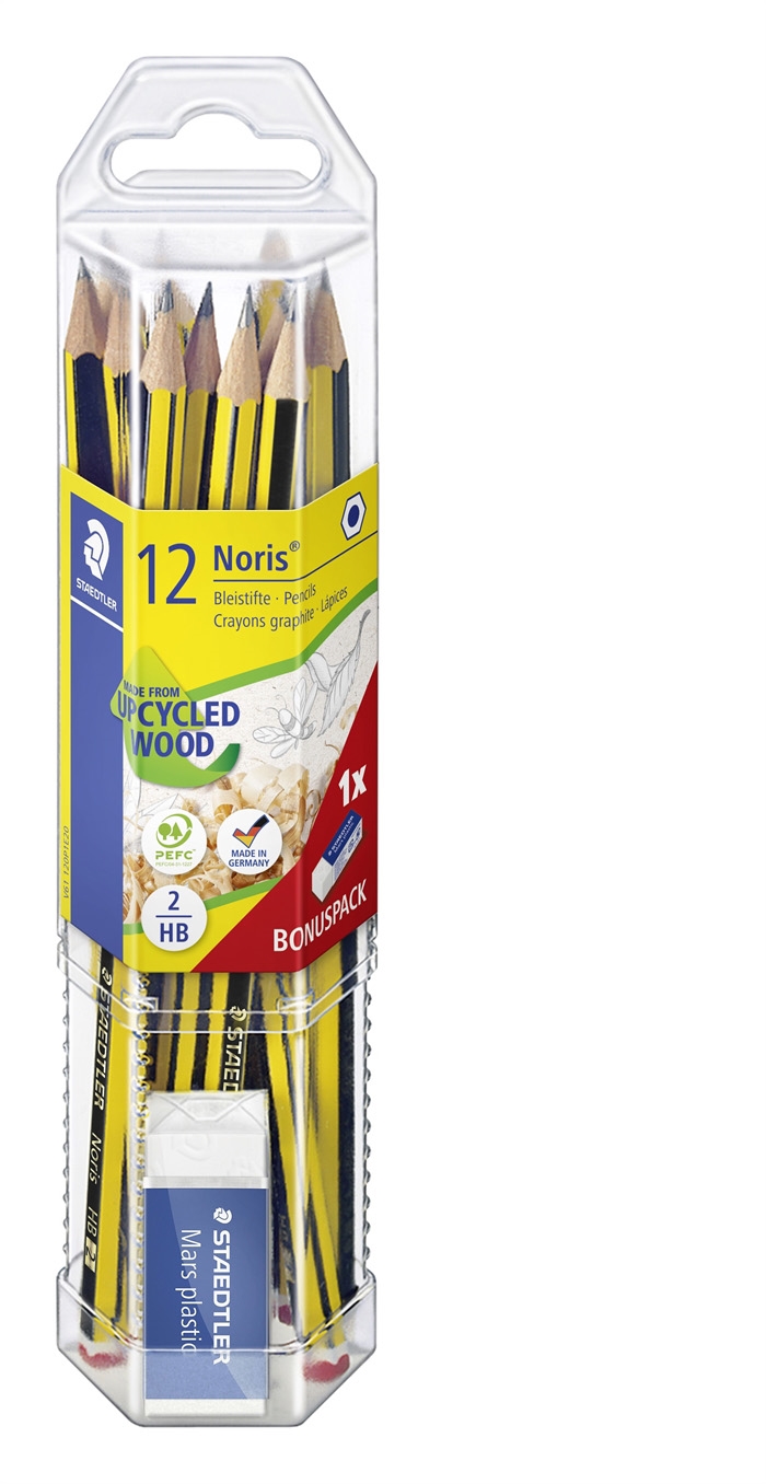 Staedtler Potlood Noris HB + gum (12)