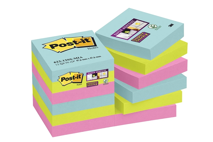 3M Post-it-notities super plakkerig 47,6 x 47,6 mm Cosmic - 12 stuks