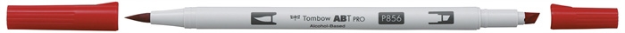 Tombow Marker alcohol ABT PRO Dual Brush 856 klaproos rood.