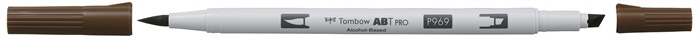 Tombow Marker alcohol ABT PRO Dual Brush 969 chocolade