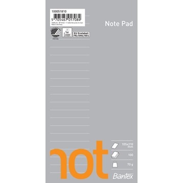 Bantex notitieblok, 105x210, gelinieerd