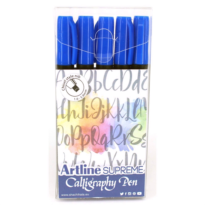 Artline Supreme Calligrafie Pen 5 - set blauw