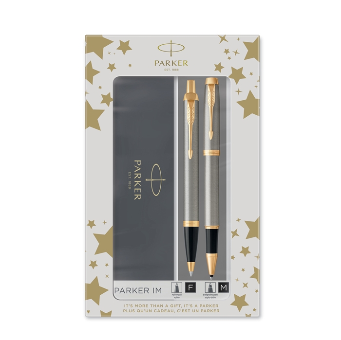 Parker Duoset IM Metal GT balpen+rollerball zilver