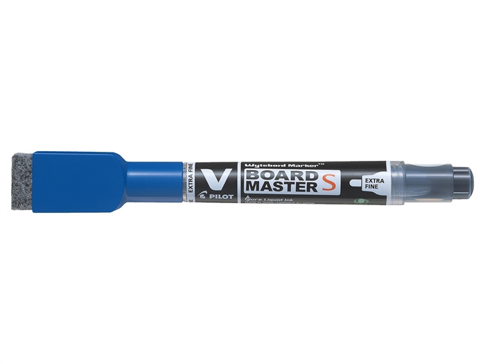 Pilot V Board Master Small EF fijne punt blauw met gum en magneet.