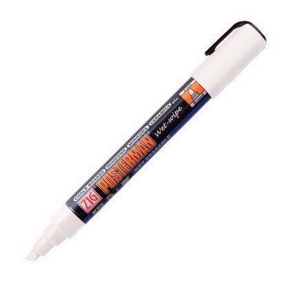 ZIG Marker Posterman uitwisbaar whiteboardmarker 6mm wit