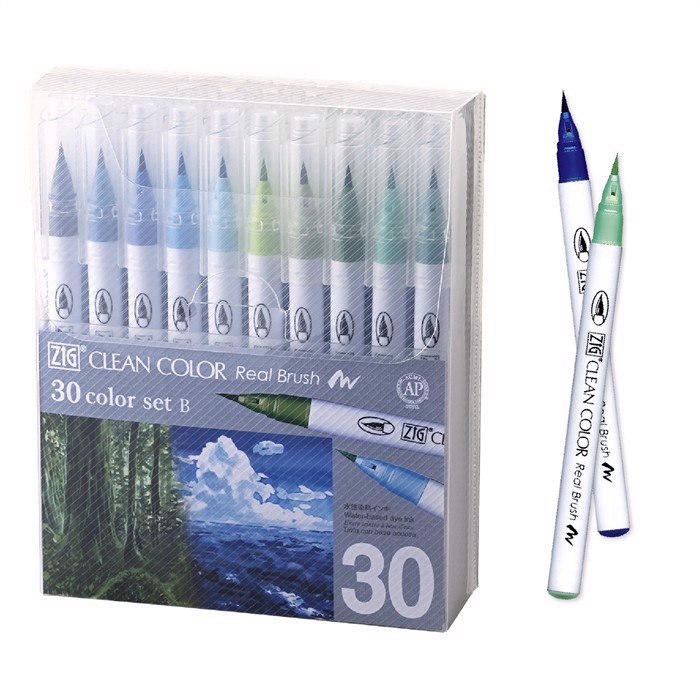 ZIG Clean Color Pensel Pen Set B met 30 stuks