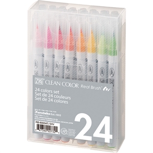 ZIG Clean Color Pensel Pen set met 24 stuks.