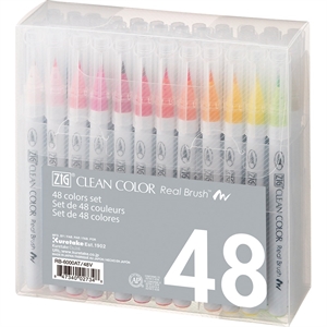 ZIG Clean Color Pensel Pen Set met 48 stuks.