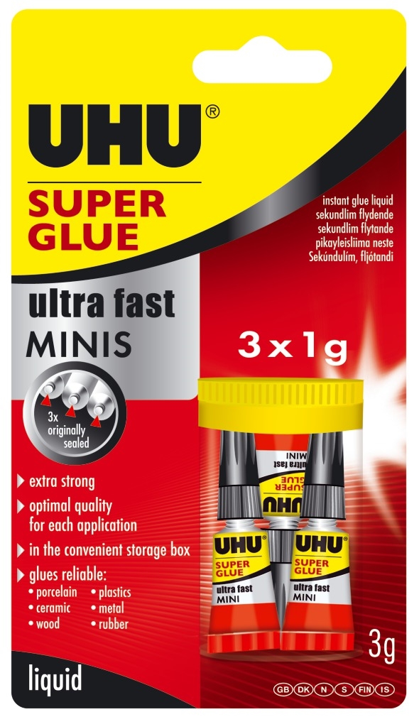 UHU Secondelijm super mini\'s 3x1g